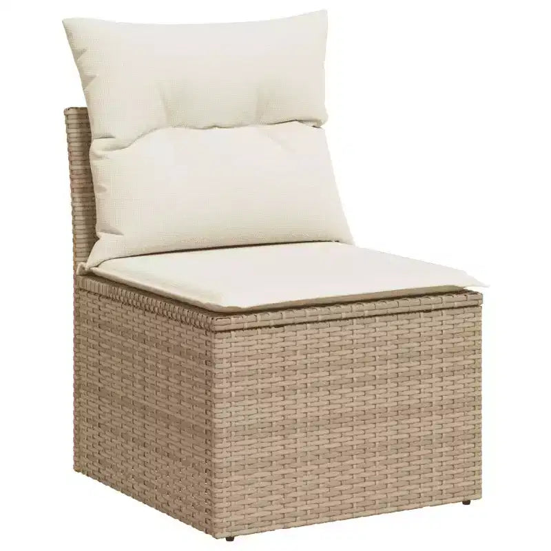 vidaXL Salon de jardin beige en résine tressée Grand salon de jardin modulable