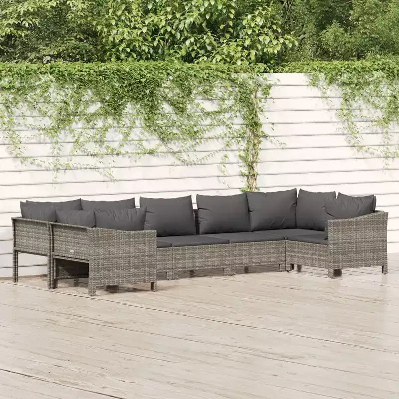 vidaXL Ensemble de Mobilier de Jardin Fauteuil d'extérieur avec Coussins Rotin Synthétique Gris