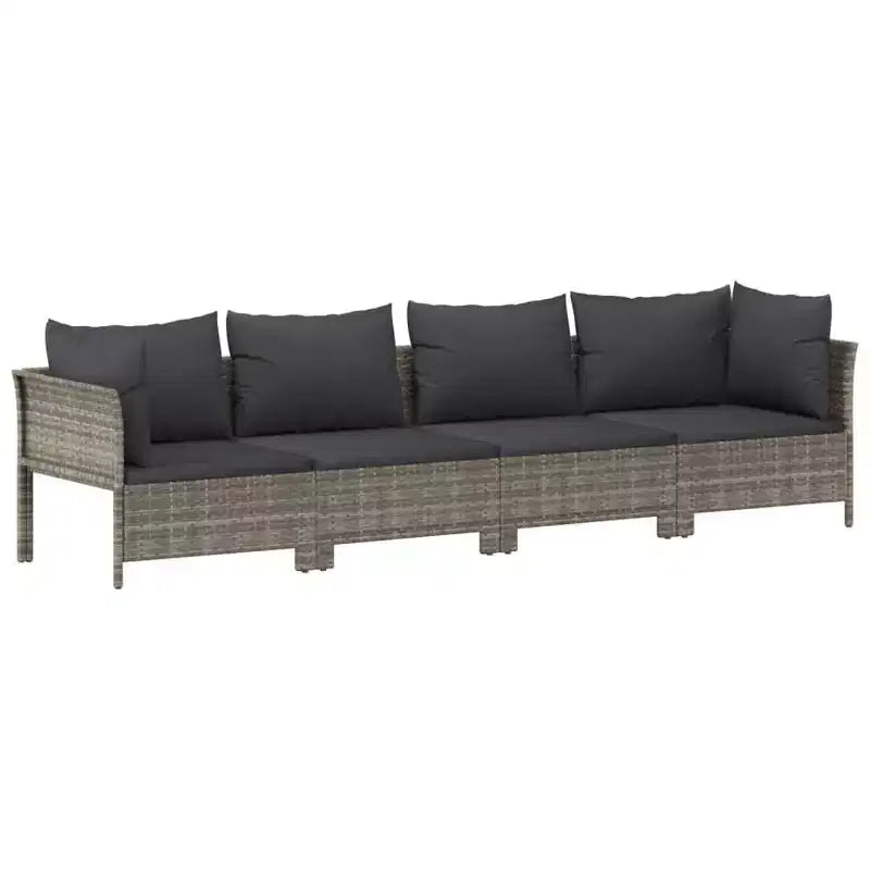vidaXL Ensemble de Mobilier de Jardin Fauteuil d'extérieur avec Coussins Rotin Synthétique Gris
