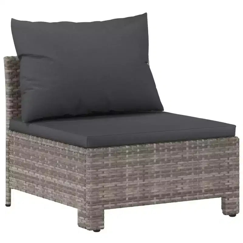 vidaXL Ensemble de Mobilier de Jardin Fauteuil d'extérieur avec Coussins Rotin Synthétique Gris
