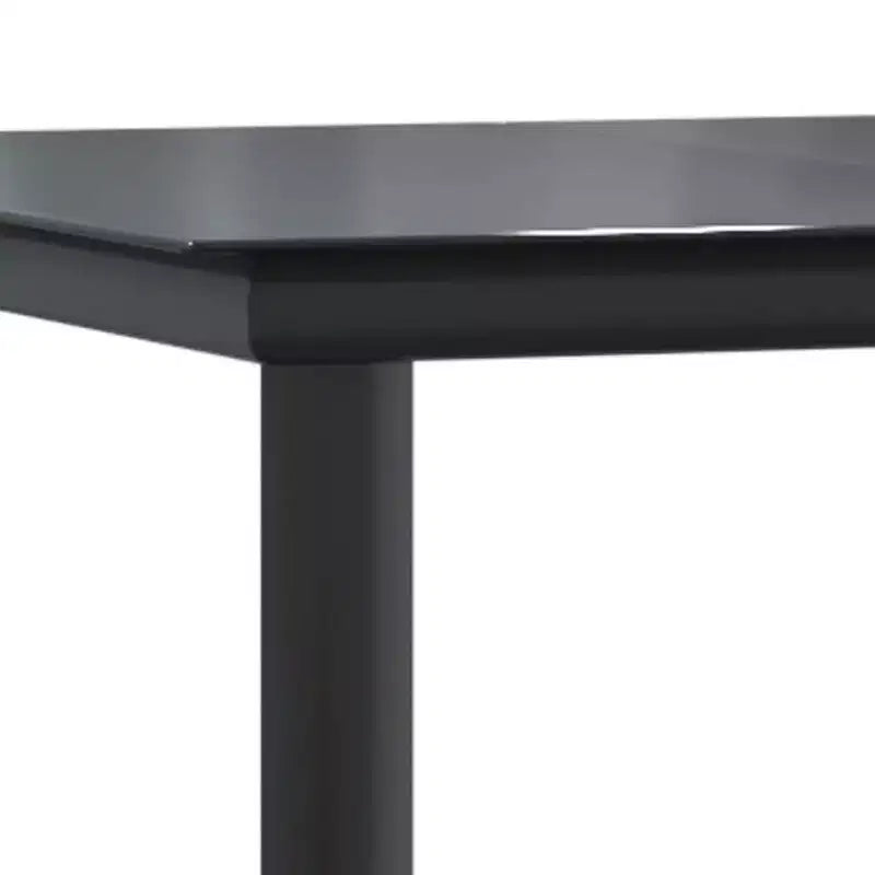 vidaXL Salon de jardin en rotin synthétique noir et acier Standard Empilable - Longueur de table 80 cm 4