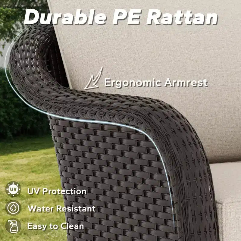 UPTIOT Fauteuil à bascule pivotant en rotin pour terrasse extérieure 2 personnes
