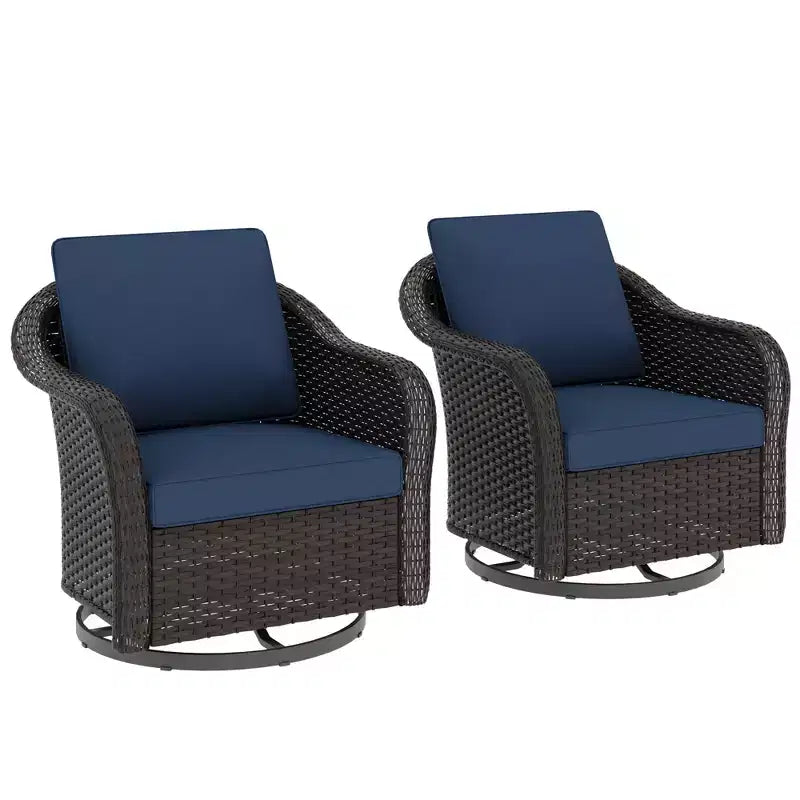 UPTIOT Fauteuil à bascule pivotant en rotin pour terrasse extérieure 2 personnes