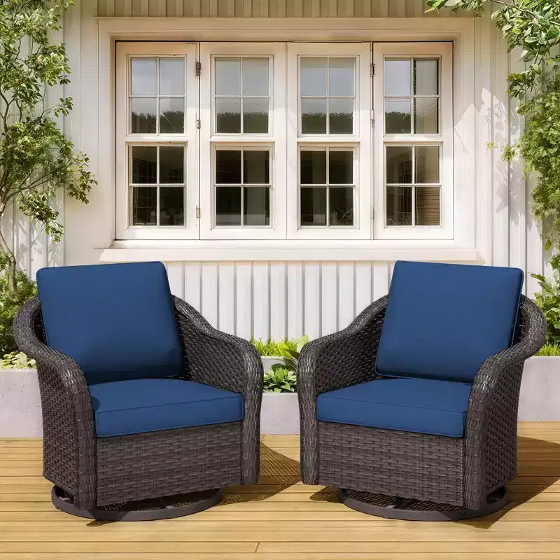 UPTIOT Fauteuil à bascule pivotant en rotin pour terrasse extérieure 2 personnes