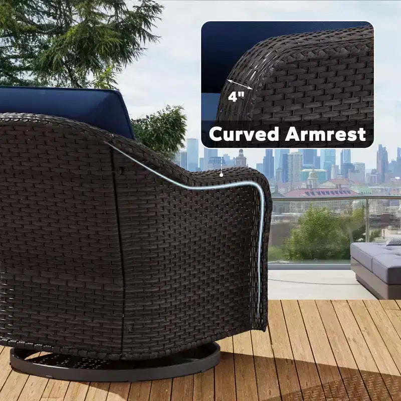 UPTIOT Fauteuil à bascule pivotant en rotin pour terrasse extérieure 2 personnes
