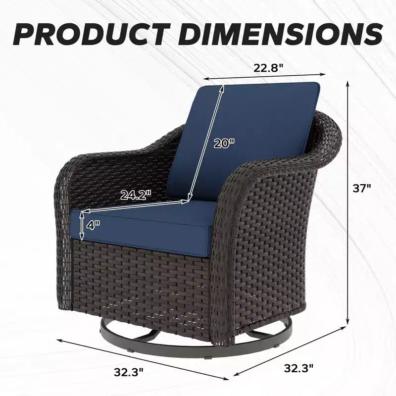 UPTIOT Fauteuil à bascule pivotant en rotin pour terrasse extérieure 2 personnes
