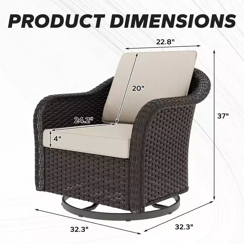 UPTIOT Fauteuil à bascule pivotant en rotin pour terrasse extérieure 2 personnes