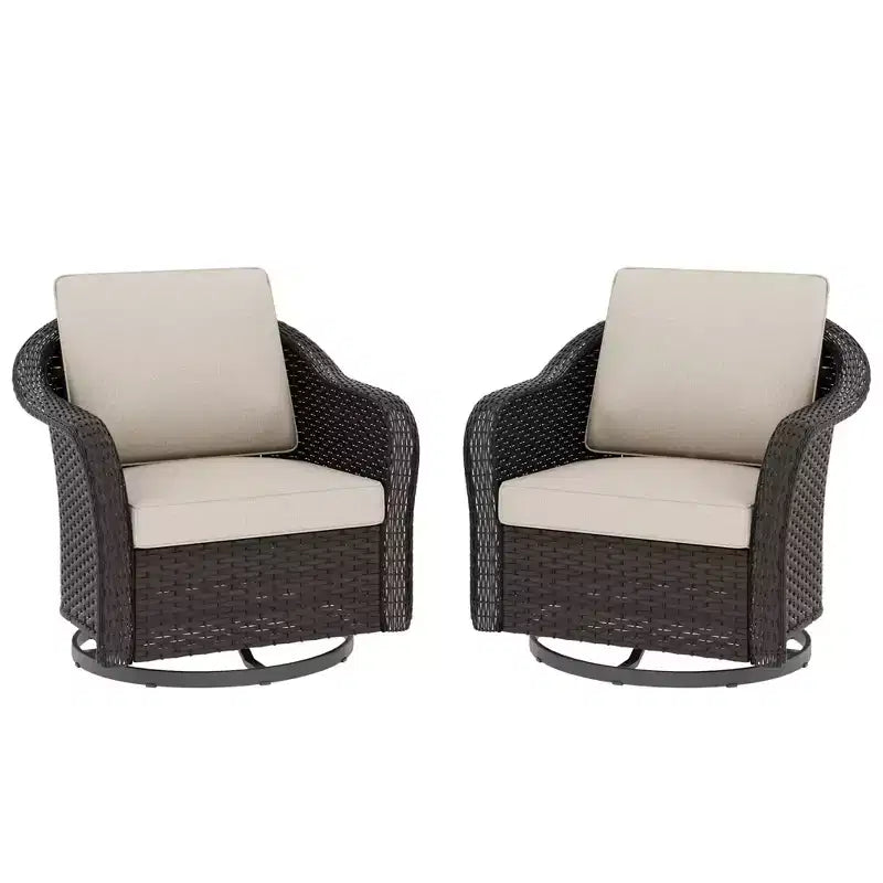 UPTIOT 2-person Outdoor Patio Rattan Swivel Rocking Chair