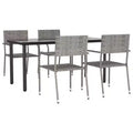vidaXL Garden Dining Set - Gray 63 Table Length 4 Items