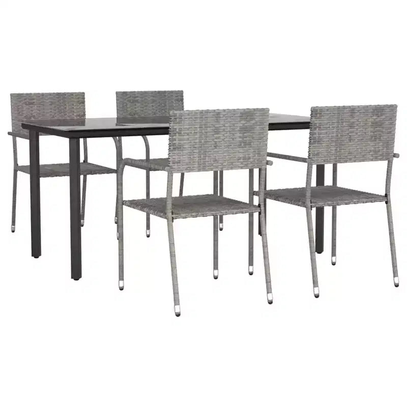 vidaXL Garden Dining Set - Gray 63 Table Length 4 Items