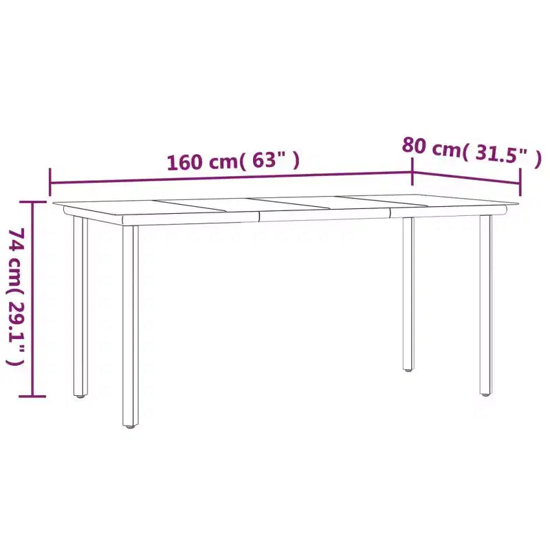 vidaXL Ensemble de salle à manger de jardin - Gris 63 Table Longueur 4 articles