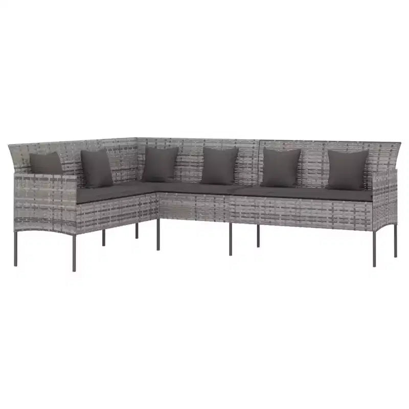 vidaXL Salon de jardin en résine tressée gris Grande durabilité