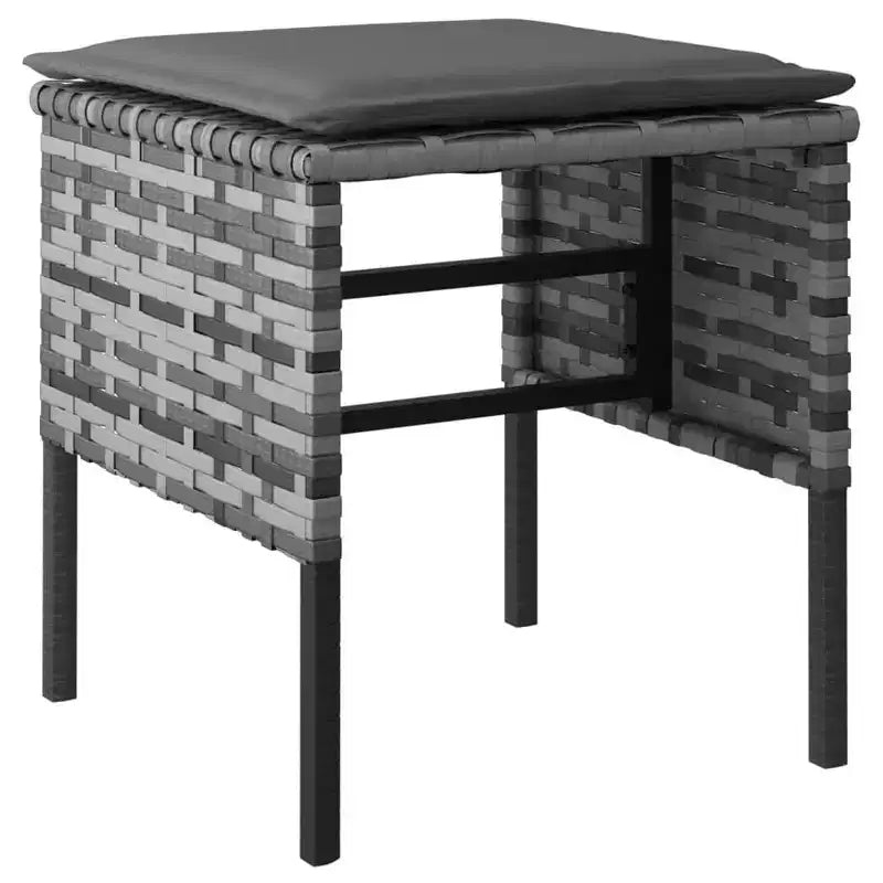 vidaXL Salon de jardin en résine tressée gris Grande durabilité
