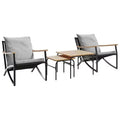 vidaXL Patio Chairs with Cushions Outdoor Garden Furniture Black Steel