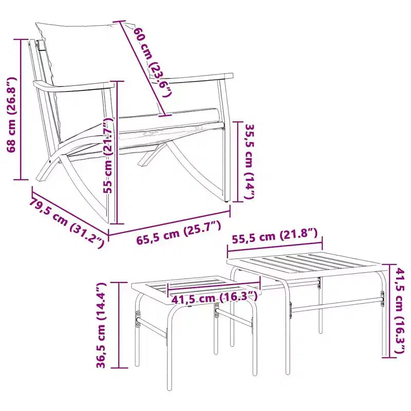 vidaXL Chaises de Patio avec Coussins Mobilier de Jardin Extérieur Acier Noir