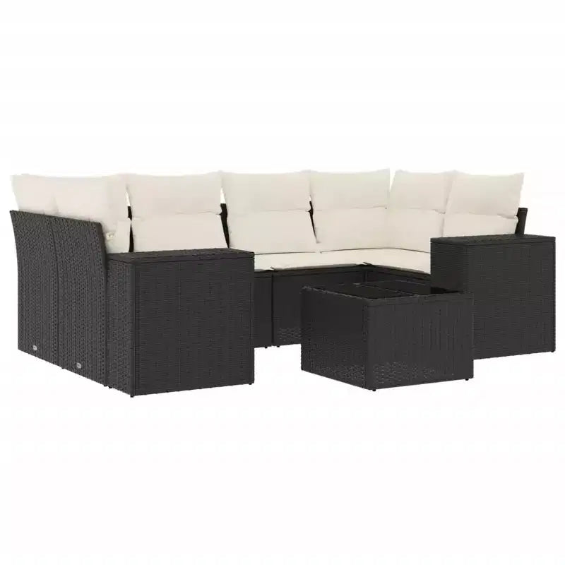 vidaXL Garden Sofa Set Black PE rattan Large Modular Garden Sofa Set
