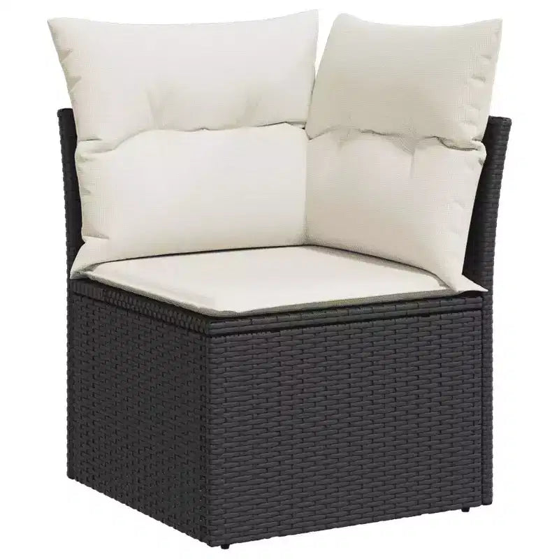 vidaXL Ensemble de canapés de jardin noir, blanc crème