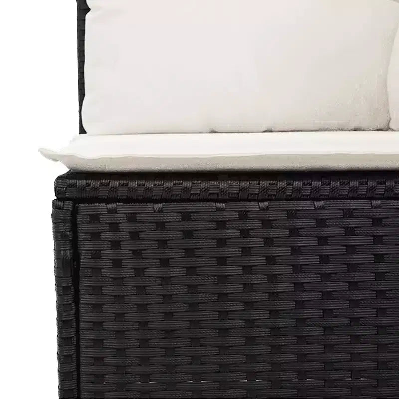 vidaXL Ensemble de canapés de jardin noir, blanc crème