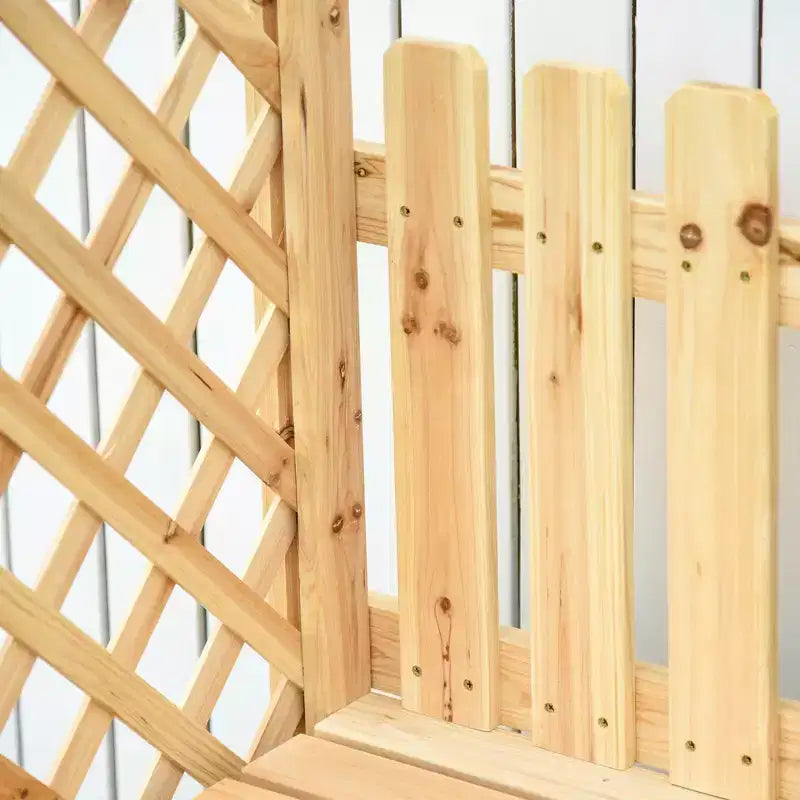 Pergola en arc avec banc de jardin d'extérieur en bois de sapin naturel, vernis protecteur