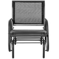Outdoor Glider Chair, Steel Swing Chai with Curved Armrests for Porch, Garden, Poolside, Balcony