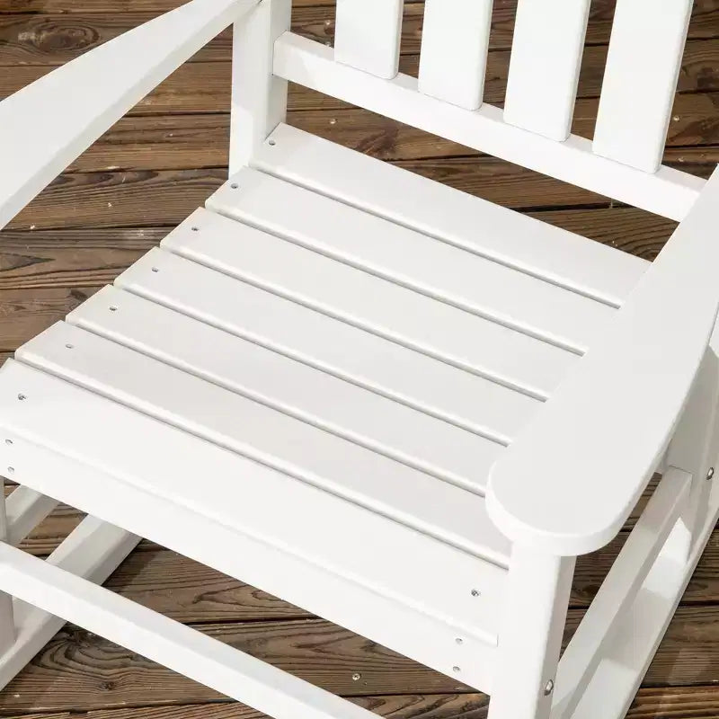 2 chaises à bascule d'extérieur avec accoudoirs, en PEHD imperméable et résistant à la décoloration pour l'intérieur et l'extérieur