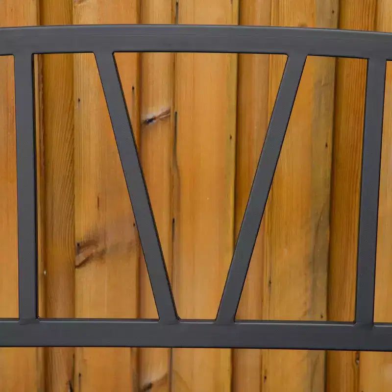 Banc d'extérieur 50 po, banc de jardin en métal avec dossier à motif en V, banc de porche avec siège à lattes pour parc, pelouse