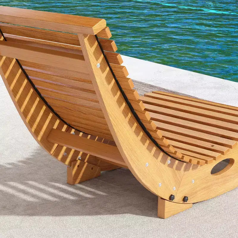 Fauteuil à bascule extérieur avec assise à lattes, 51,25 x 23,5 x 23,5