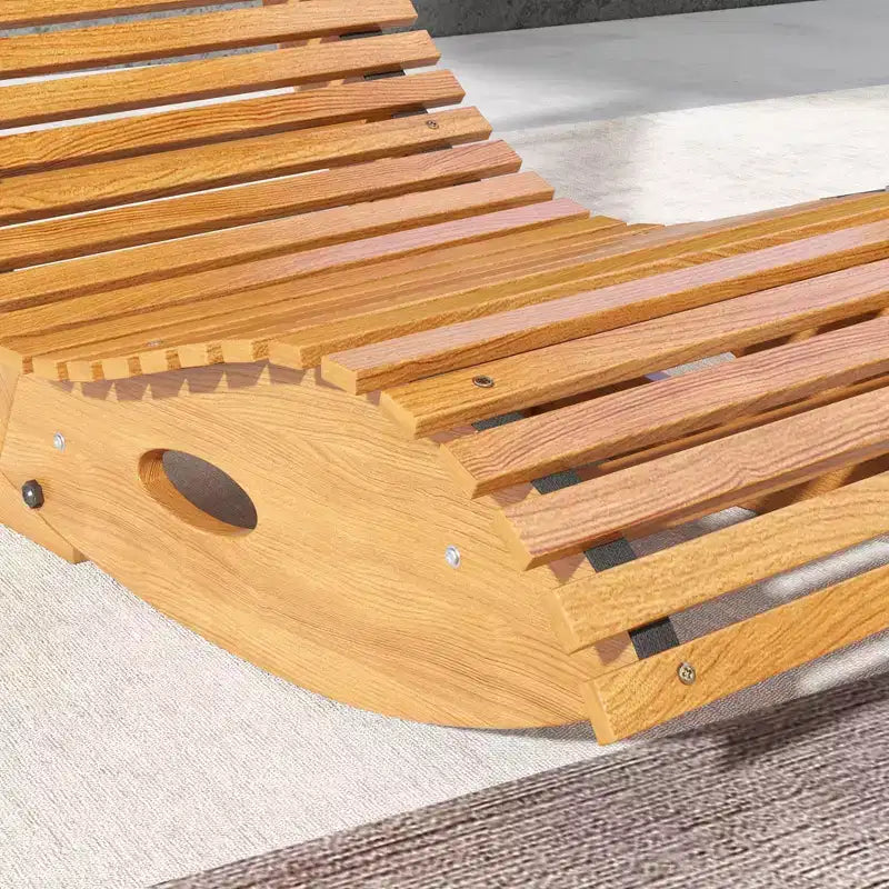 Fauteuil à bascule extérieur avec assise à lattes, 51,25 x 23,5 x 23,5