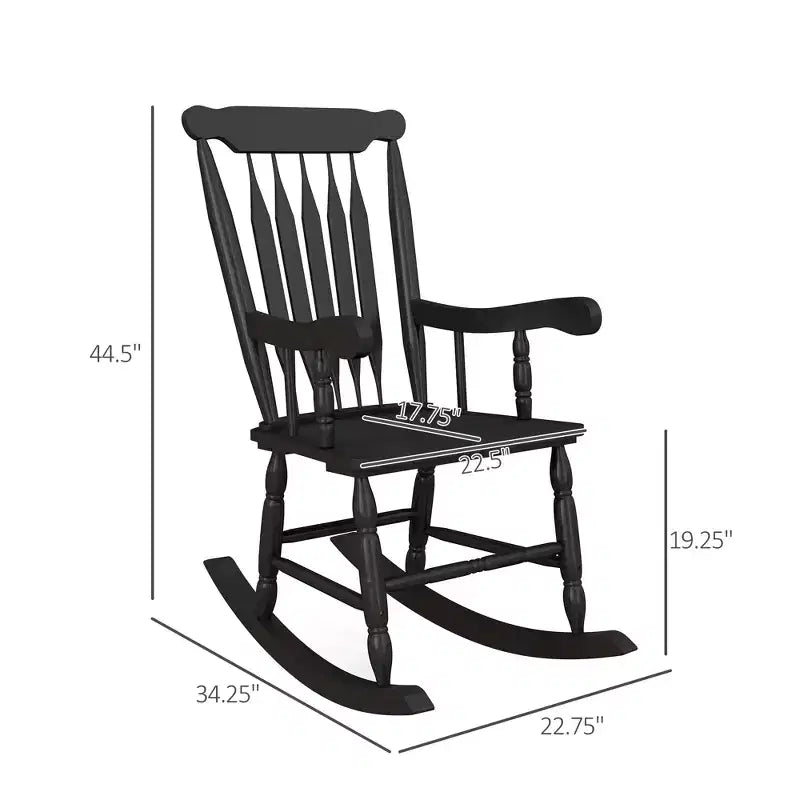 Fauteuil à bascule pour porche, 158 kg. Fauteuil à bascule d'extérieur en bois avec dossier haut pour jardin, terrasse, balcon
