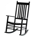 Wooden Outdoor Rocking Chair with Armrests, High Back for Garden, Patio, Balcony, Porch
