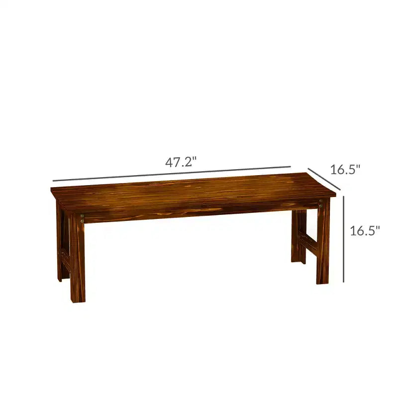 Banc de jardin 2 places en bois, banc de patio extérieur avec assise à lattes, banc de porche sans dossier pour parc, jardin, bord de piscine, terrasse