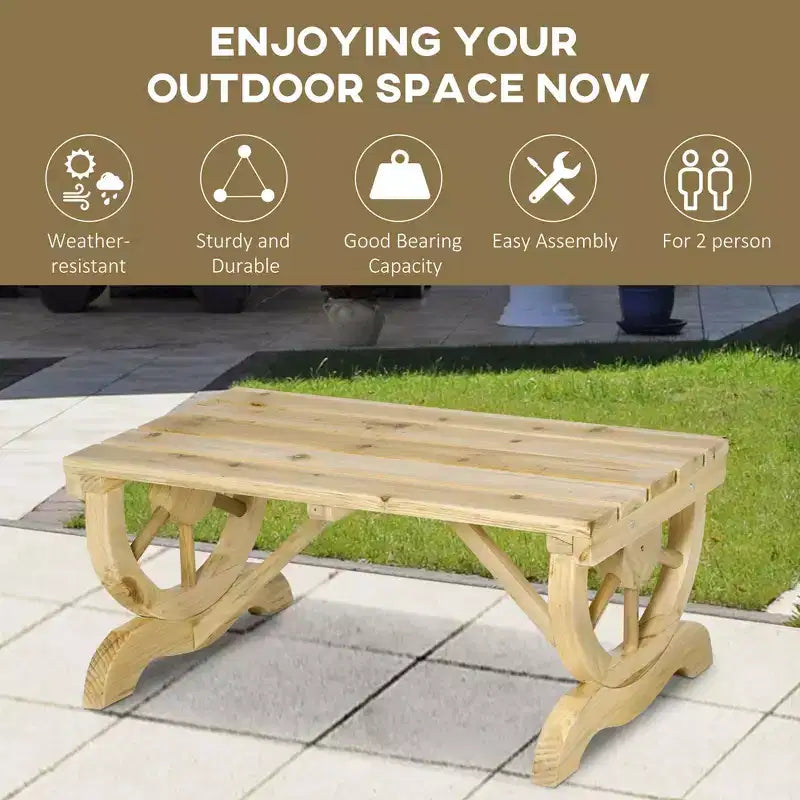 Banc de jardin à deux places, banc de porche avec roues de chariot pour l'extérieur, pour le jardin, le patio