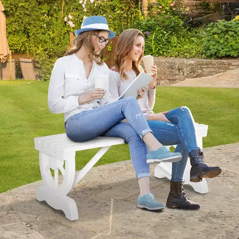 Banc de jardin à deux places, banc de porche avec roues de chariot pour l'extérieur, pour le jardin, le patio