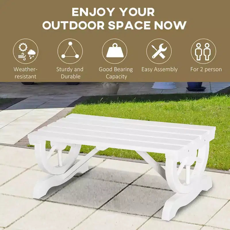Banc de jardin à deux places, banc de porche avec roues de chariot pour l'extérieur, pour le jardin, le patio