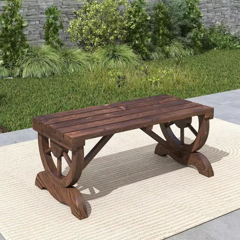 Banc de jardin à deux places, banc de porche avec roues de chariot pour l'extérieur, pour le jardin, le patio