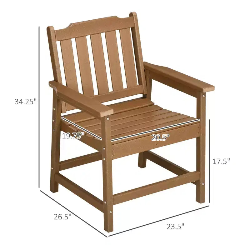 Chaise de terrasse tous temps, chaise de salle à manger de terrasse en PEHD, mobilier d'extérieur robuste imitation bois pour jardin, terrasse, porche, pelouse