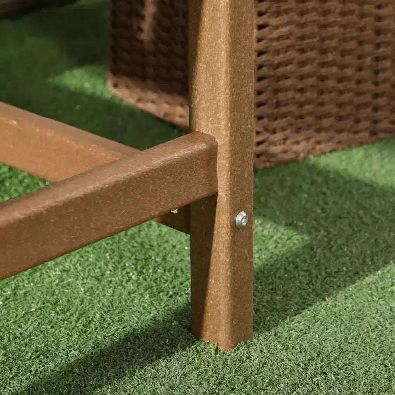 Chaise de terrasse tous temps, chaise de salle à manger de terrasse en PEHD, mobilier d'extérieur robuste imitation bois pour jardin, terrasse, porche, pelouse