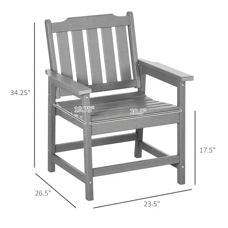 Chaise de terrasse tous temps, chaise de salle à manger de terrasse en PEHD, mobilier d'extérieur robuste imitation bois pour jardin, terrasse, porche, pelouse