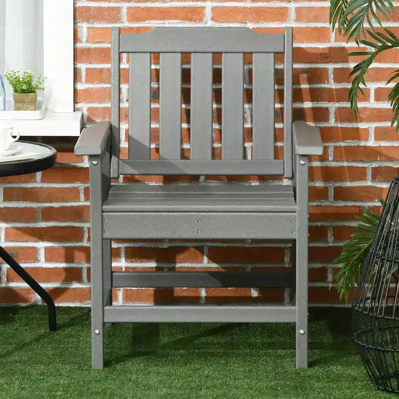 Chaise de terrasse tous temps, chaise de salle à manger de terrasse en PEHD, mobilier d'extérieur robuste imitation bois pour jardin, terrasse, porche, pelouse
