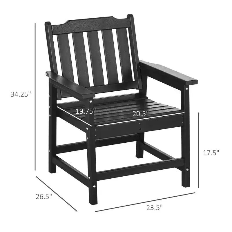 Chaise de terrasse tous temps, chaise de salle à manger de terrasse en PEHD, mobilier d'extérieur robuste imitation bois pour jardin, terrasse, porche, pelouse