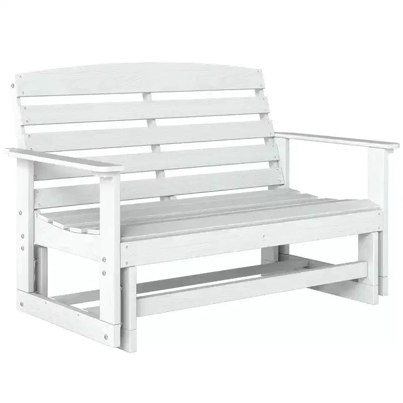 Banc balancelle de terrasse avec fauteuil à bascule double à lattes en PEHD
