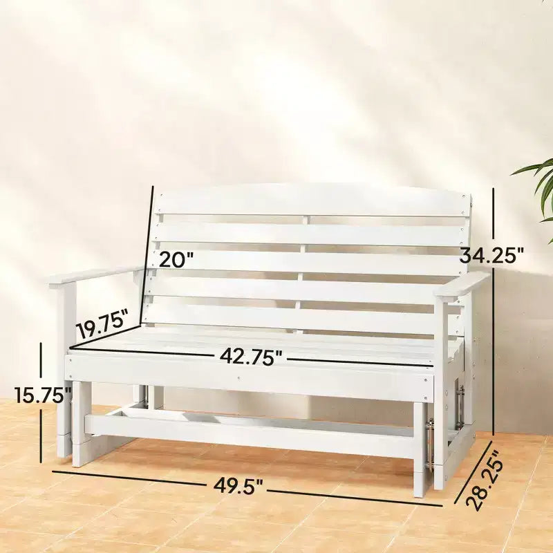 Banc balancelle de terrasse avec fauteuil à bascule double à lattes en PEHD