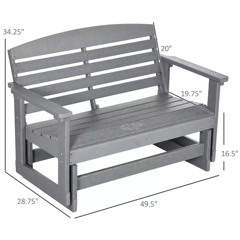 Banc balancelle de terrasse avec fauteuil à bascule double à lattes en PEHD