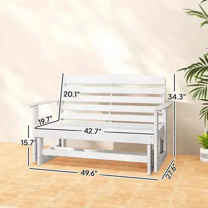 Banc balancelle de terrasse avec fauteuil à bascule double à lattes en PEHD