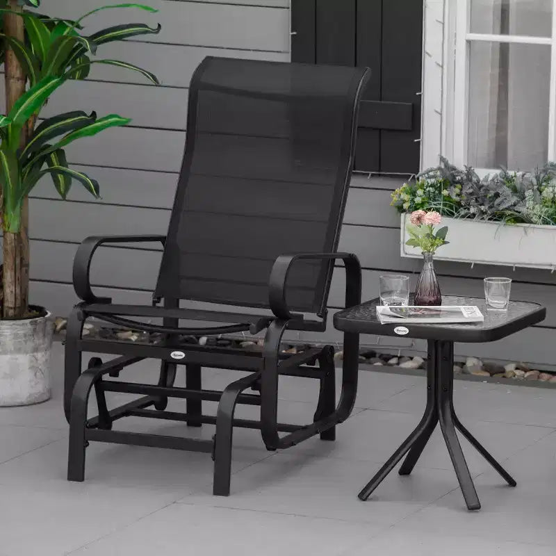 Fauteuil planeur, fauteuil à bascule individuel avec structure légère en métal et maille