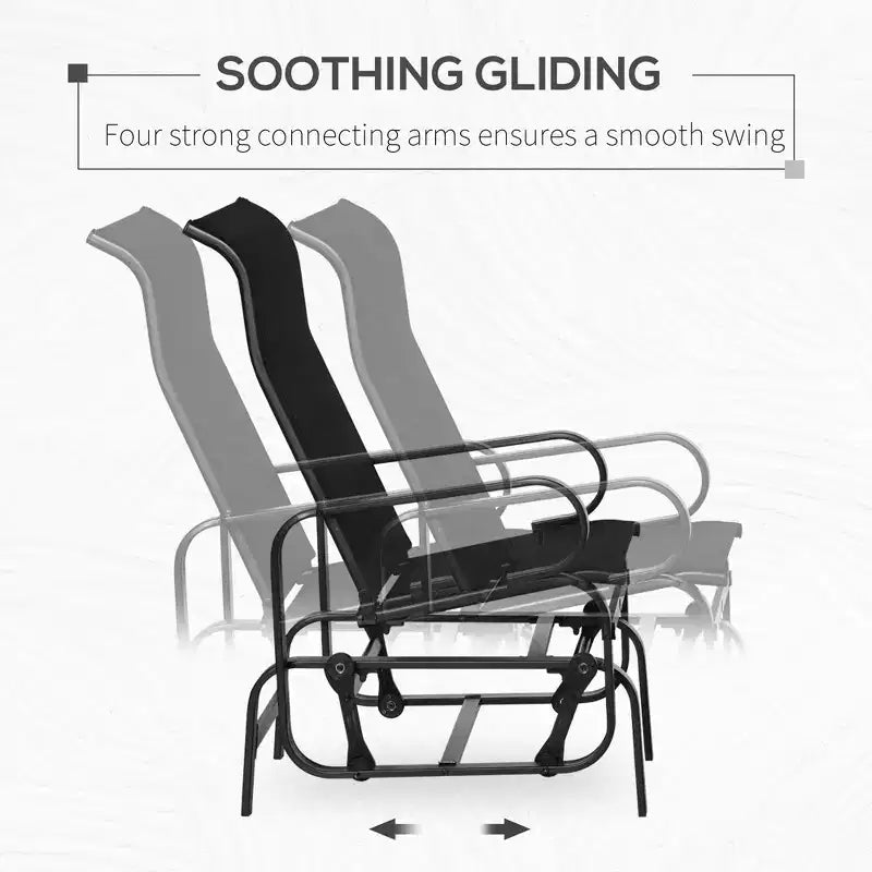 Fauteuil planeur, fauteuil à bascule individuel avec structure légère en métal et maille
