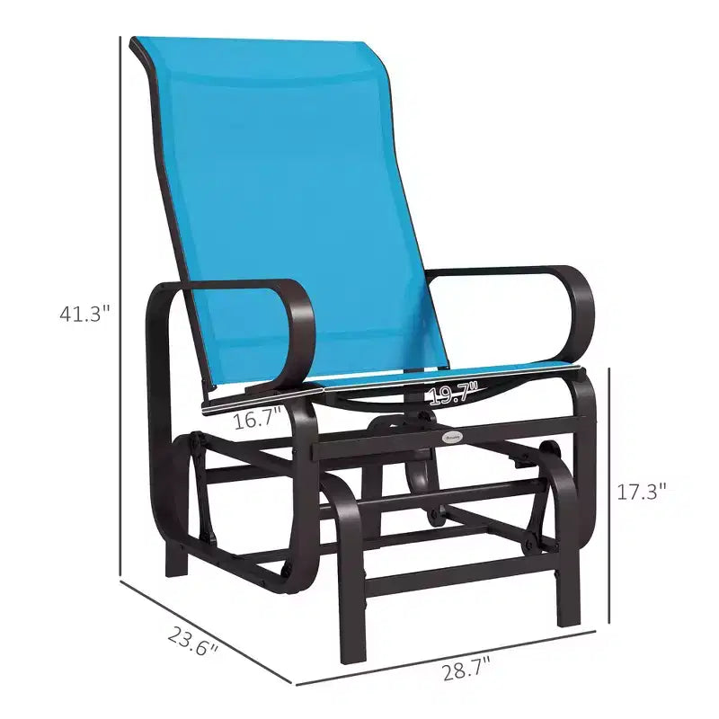 Fauteuil planeur, fauteuil à bascule individuel avec structure légère en métal et maille