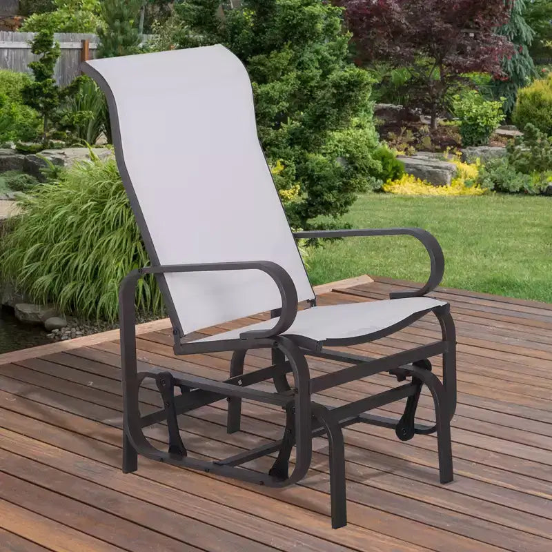 Fauteuil planeur, fauteuil à bascule individuel avec structure légère en métal et maille