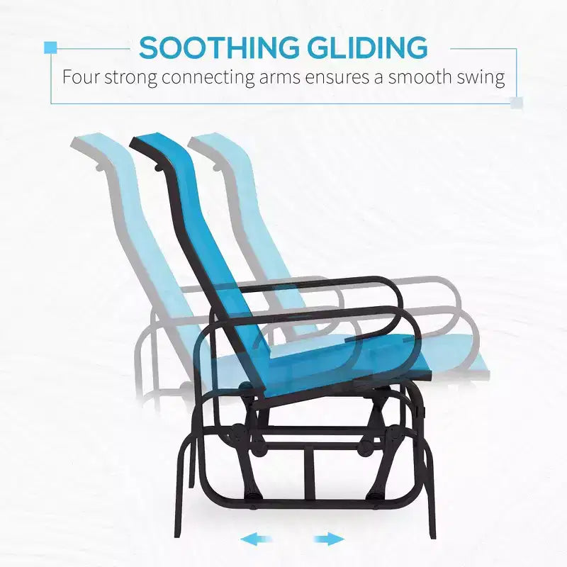 Fauteuil planeur, fauteuil à bascule individuel avec structure légère en métal et maille