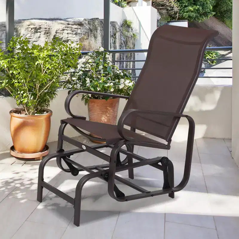 Fauteuil planeur, fauteuil à bascule individuel avec structure légère en métal et maille